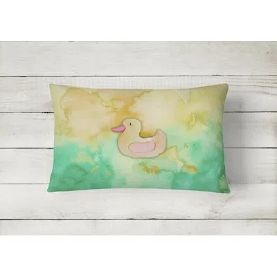 Caroline's Treasures Rubber Duckie Watercolor Lumbar Pillow