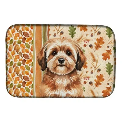 Caroline's Treasures Sable Havanese Heirloom Fall Dish Drying Mat In Natural