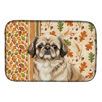 Caroline's Treasures Sable Pekingese Heirloom Fall Dish Drying Mat In Natural