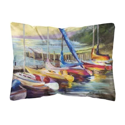 Caroline's Treasures Sailboats At Sunset Indoor/outdoor Throw Pillow