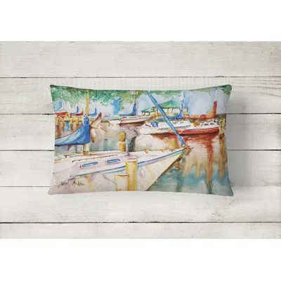 Caroline's Treasures Sailboats At The Gazebo Indoor/outdoor Throw Pillow
