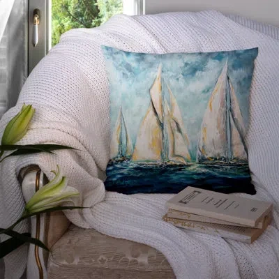 Caroline's Treasures Sailboats Last Mile Indoor/outdoor Throw Pillow