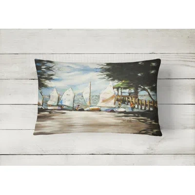 Caroline's Treasures Sailing Lessons Sailboats Indoor/outdoor Throw Pillow