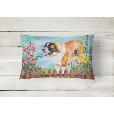 Caroline's Treasures Saint Bernard Spring Indoor/outdoor Throw Pillow