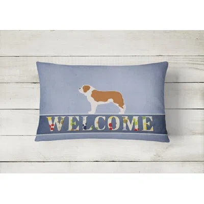 Caroline's Treasures Saint Bernard Welcome Lumbar Pillow
