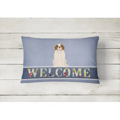 Caroline's Treasures Saint Bernard Welcome Lumbar Pillow