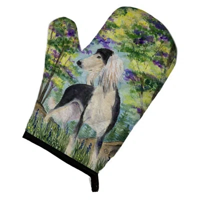 Caroline's Treasures Saluki Oven Mitt In Green;yellow