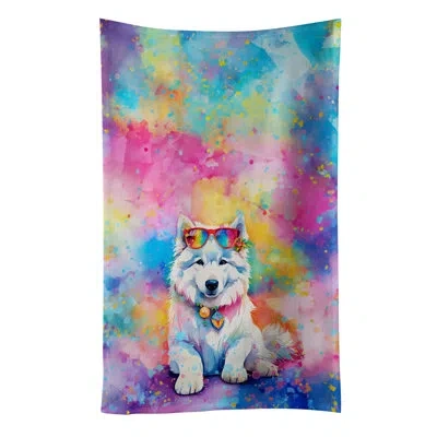 Caroline's Treasures Samoyed Hippie Dawg Kitchen Towel In Multicolor