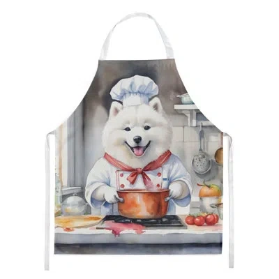 Caroline's Treasures Samoyed The Chef Apron In Multicolor