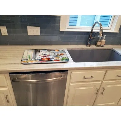 Caroline's Treasures Samoyed The Chef Dish Drying Mat In Natural