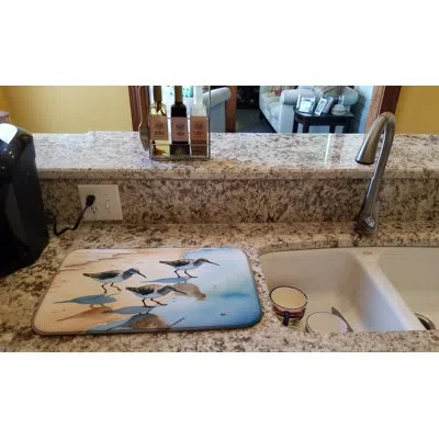 Caroline's Treasures Sandpipers Dish Drying Mat In Natural