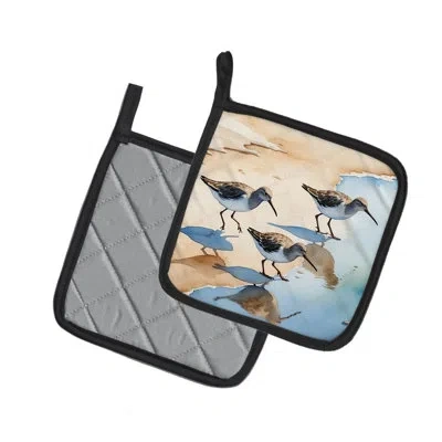 Caroline's Treasures Sandpipers Pair Of Pot Holders In Multicolor