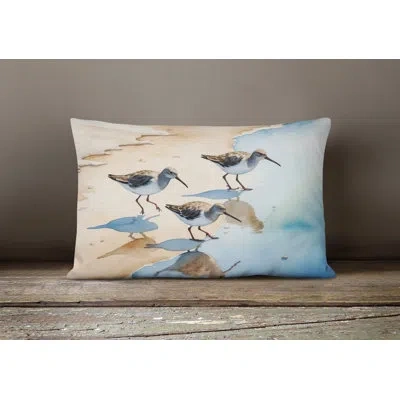 Caroline's Treasures Sandpipers Throw Pillow In Multicolor