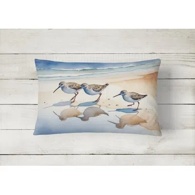 Caroline's Treasures Sandpipers Throw Pillow In Multicolor