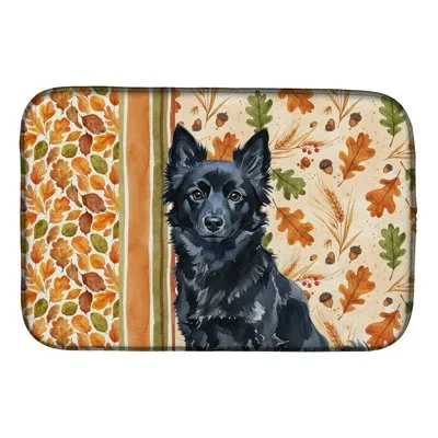 Caroline's Treasures Schipperke Heirloom Fall Dish Drying Mat In Natural