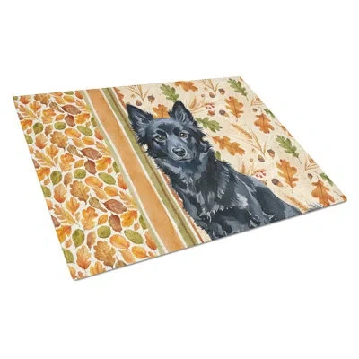 Caroline's Treasures Schipperke Heirloom Fall Glass Cutting Board