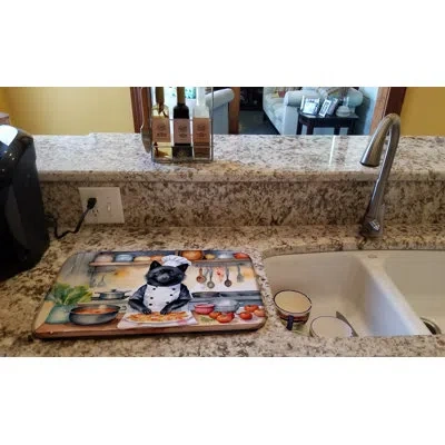 Caroline's Treasures Schipperke The Chef Dish Drying Mat In Natural