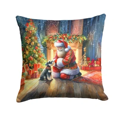 Caroline's Treasures Schnauzer And Santa Claus Throw Pillow