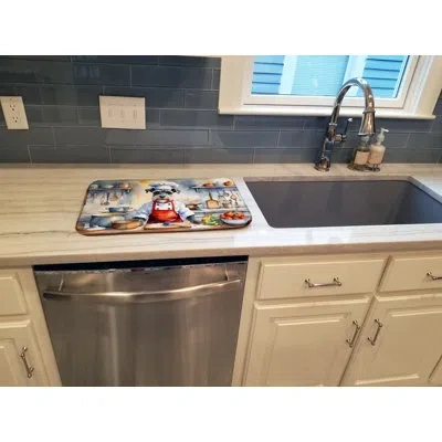 Caroline's Treasures Schnauzer The Chef Dish Drying Mat In Natural