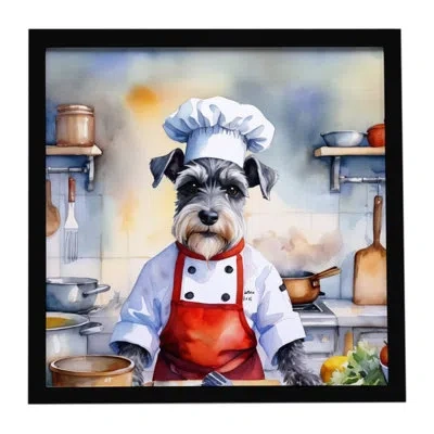 Caroline's Treasures Schnauzer The Chef Framed Metal Print In Multi