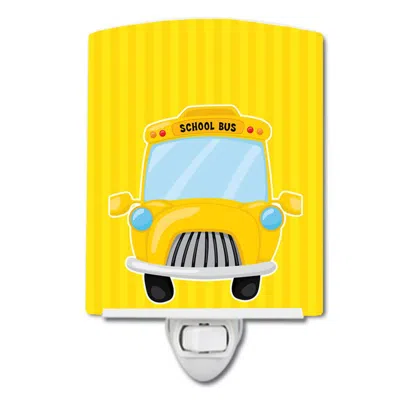 Caroline's Treasures School Bus Ceramic Night Light In Yellow