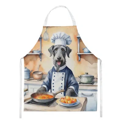 Caroline's Treasures Scottish Deerhound The Chef Apron In White;gray;beige