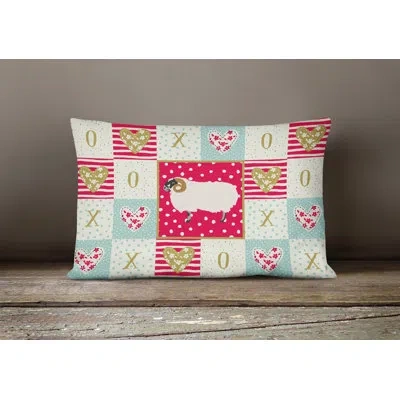 Caroline's Treasures Scottish Face Sheep Love Outdoor Rectangular Cushion With Filling