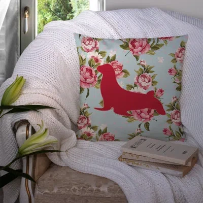 Caroline's Treasures Seal Shabby Elegance Blue Roses Indoor/outdoor Throw Pillow