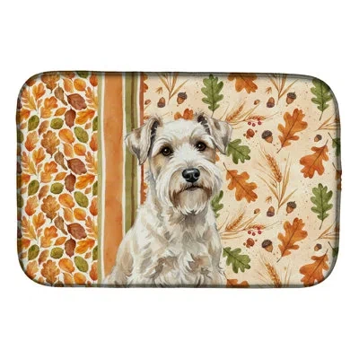 Caroline's Treasures Sealyham Terrier Heirloom Fall Dish Drying Mat In Natural