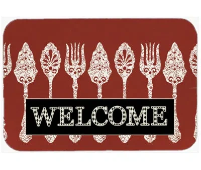 Caroline's Treasures Serving Spoons Welcome Glass Cutting Board