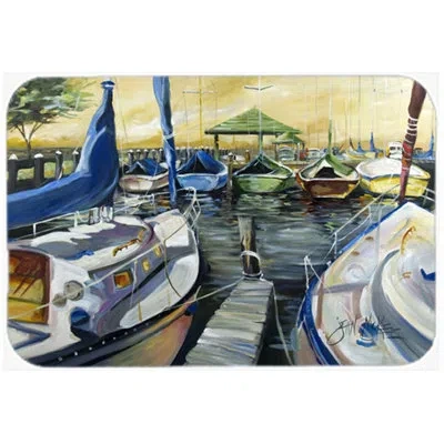 Caroline's Treasures Seven Boats Sailboats Glass Cutting Board