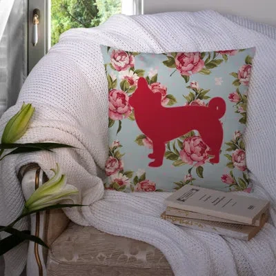 Caroline's Treasures Shabby Elegance Blue Roses Square Indoor/outdoor Throw Pillow