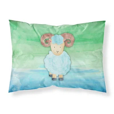 Caroline's Treasures Sheep Watercolor Pillowcase In Green
