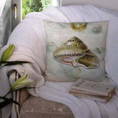 Caroline's Treasures Shells Beige/green Indoor/outdoor Throw Pillow
