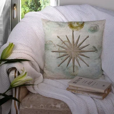 Caroline's Treasures Shells Navigation Star Indoor/outdoor Throw Pillow