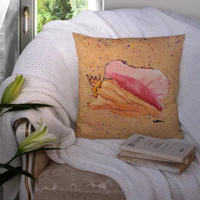 Caroline's Treasures Shells Orange Indoor/outdoor Throw Pillow
