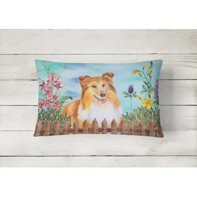 Caroline's Treasures Sheltie Spring Indoor/outdoor Throw Pillow