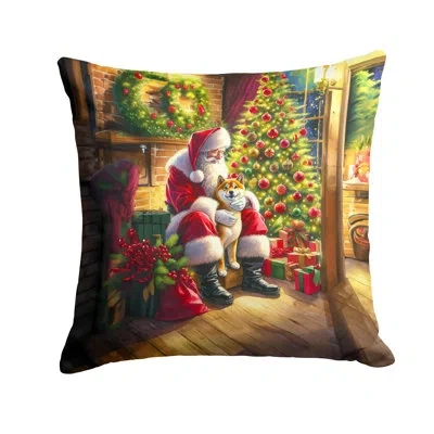 Caroline's Treasures Shiba Inu And Santa Claus Throw Pillow