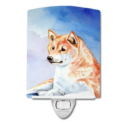 Caroline's Treasures Shiba Inu Ceramic Night Light In Blue