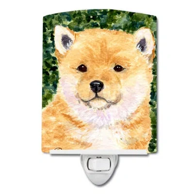 Caroline's Treasures Shiba Inu Ceramic Night Light In Yellow