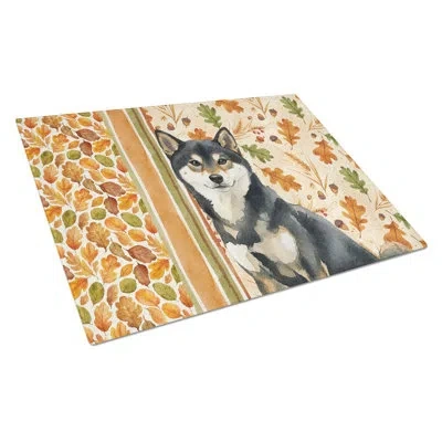Caroline's Treasures Shiba Inu Heirloom Fall Glass Cutting Board