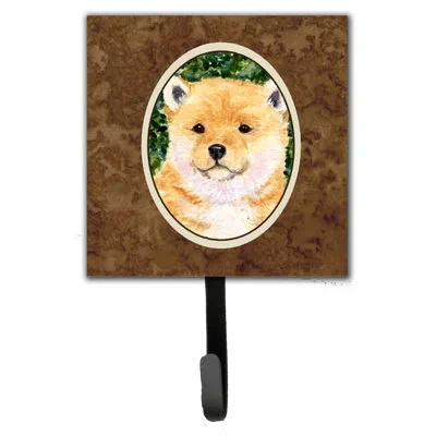 Caroline's Treasures Shiba Inu Leash Holder And Wall Hook In Brown