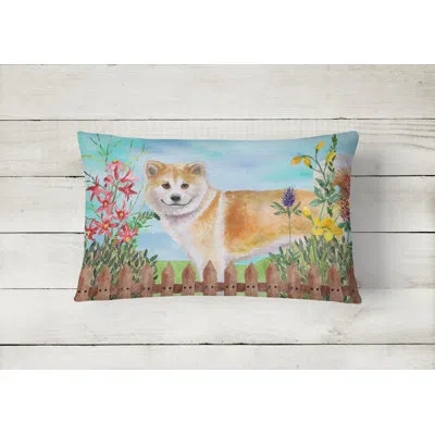 Caroline's Treasures Shiba Inu Spring Indoor/outdoor Throw Pillow