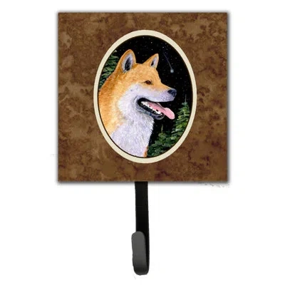 Caroline's Treasures Shiba Inu Wall Hook In Brown