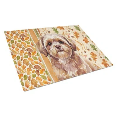 Caroline's Treasures Shih Tzu Heirloom Fall Glass Cutting Board