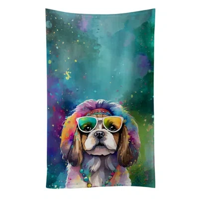 Caroline's Treasures Shih Tzu Hippie Dawg Kitchen Towel In Multicolor