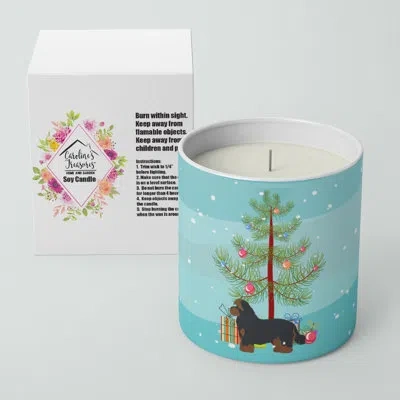 Caroline's Treasures Shorkie #1 Christmas Tree 10 oz Decorative Soy Candle In Blue;green