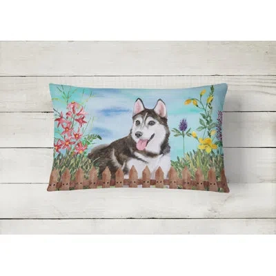 Caroline's Treasures Siberian Husky Spring Indoor/outdoor Lumbar Pillow