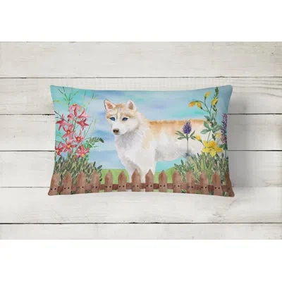 Caroline's Treasures Siberian Husky Spring Indoor/outdoor Throw Pillow