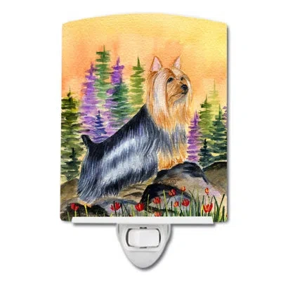 Caroline's Treasures Silky Terrier Ceramic Night Light In Brown;orange